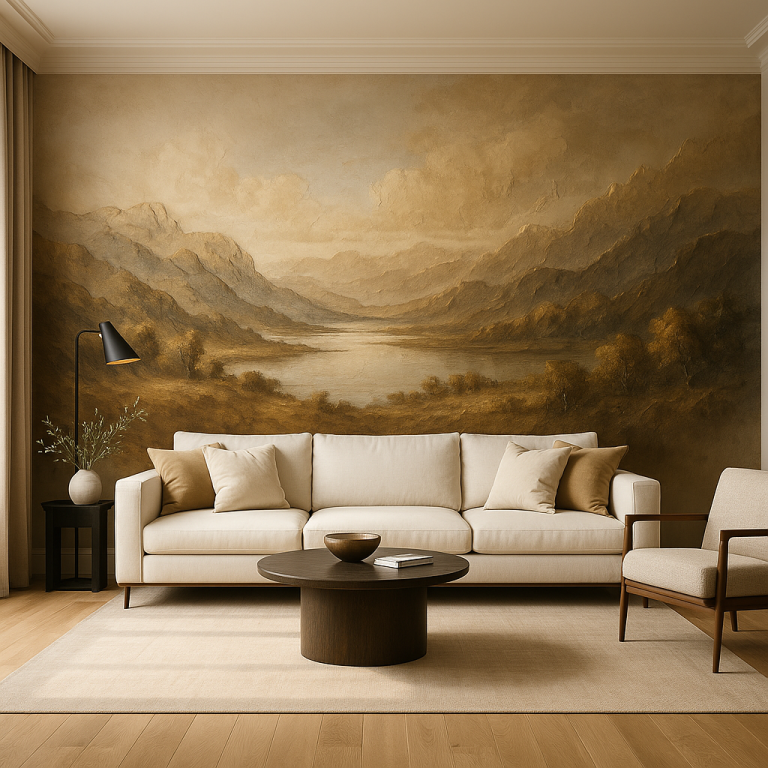 Wohnzimmer – Wand 3 x 5 m Panorama-Berglandschaft